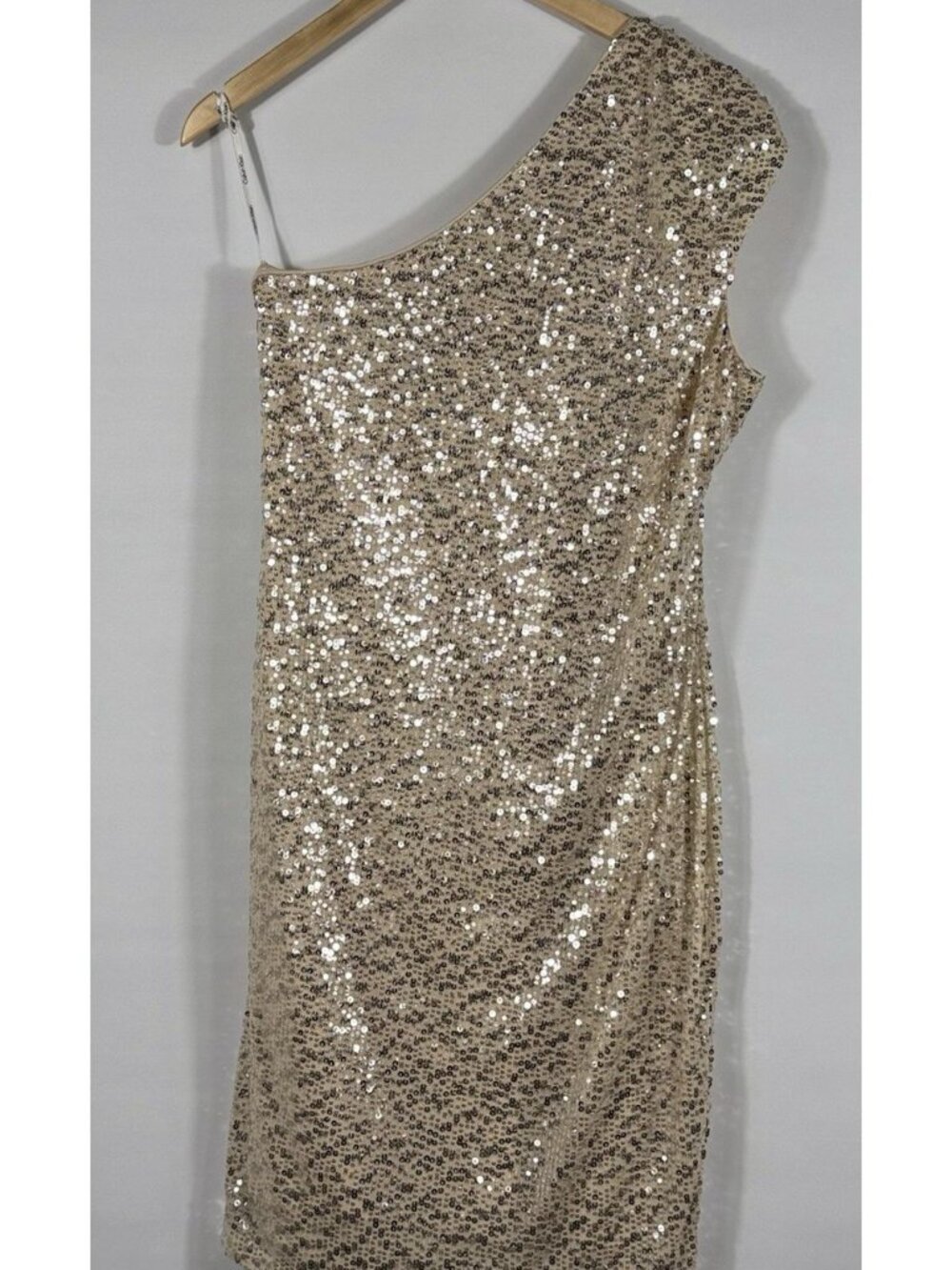 NEW Calvin Klein Women's 16 Sequined One-Shoulder O-Ring Dress NWT $199 - Picture 2 of 3